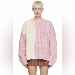 Stine Goya Blanci chunky cable knit colored block wool blend oversized Sweater